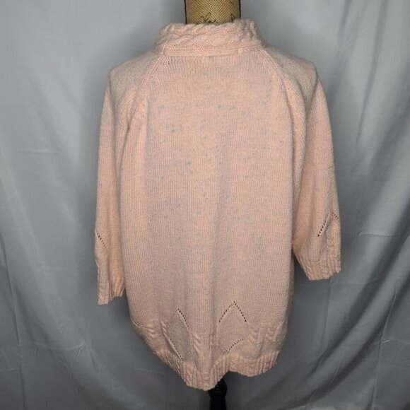 Vintage 80s Pastel Pink Knit Oversized Cozy Barbiecore Sweater XL - Picture 4 of 13